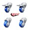 Service Caster 3 Inch Blue Polyurethane Swivel Bolt Hole Caster Set with 2 Total Lock Brake SCC-BHTTL20S314-PPUB-BLUE-2-S-2 - alternate 2